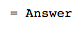 Answer value