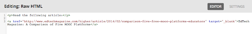 Editing Raw HTML