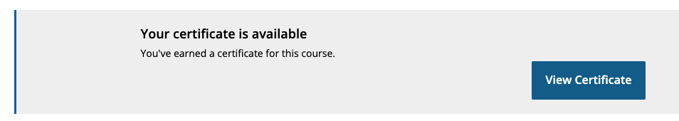 Student Available Certificate